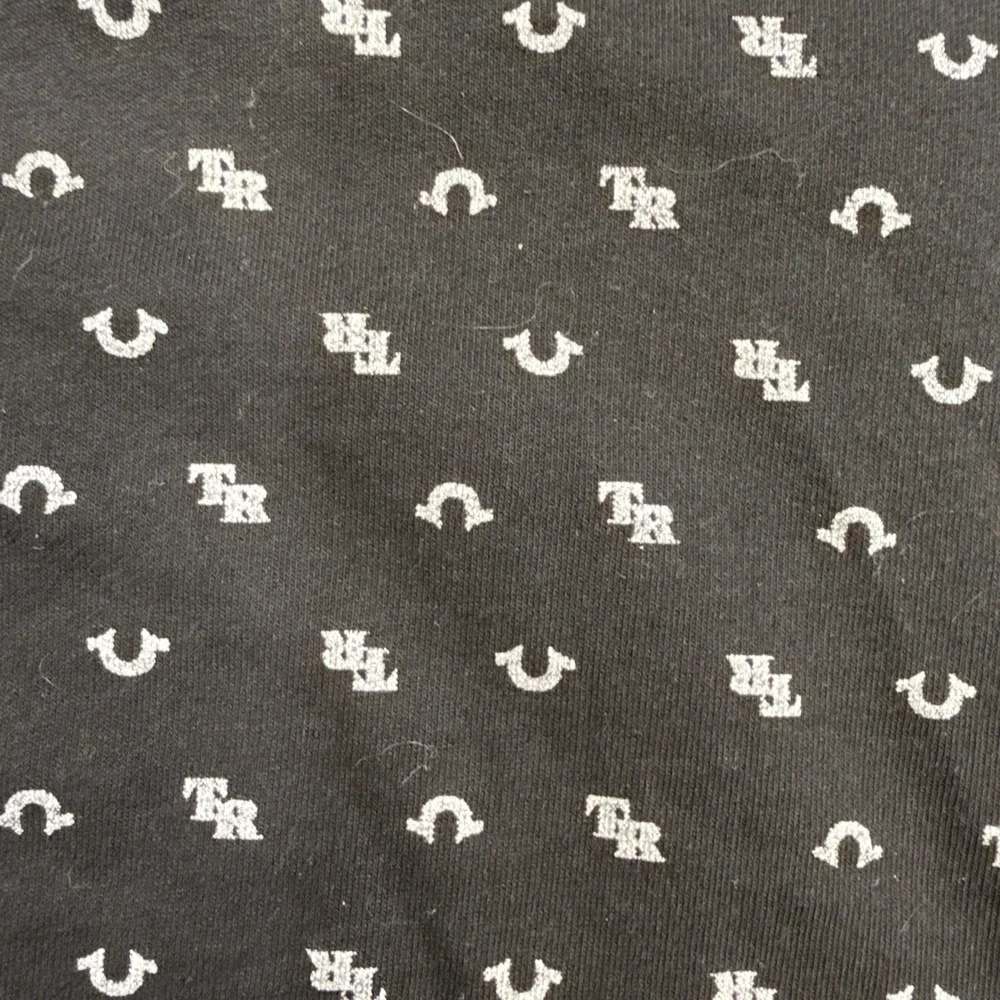 SWEATER SWEATSHIRT MENS XL‎ True Religion All Over Print Hoodie  Black/WHITE